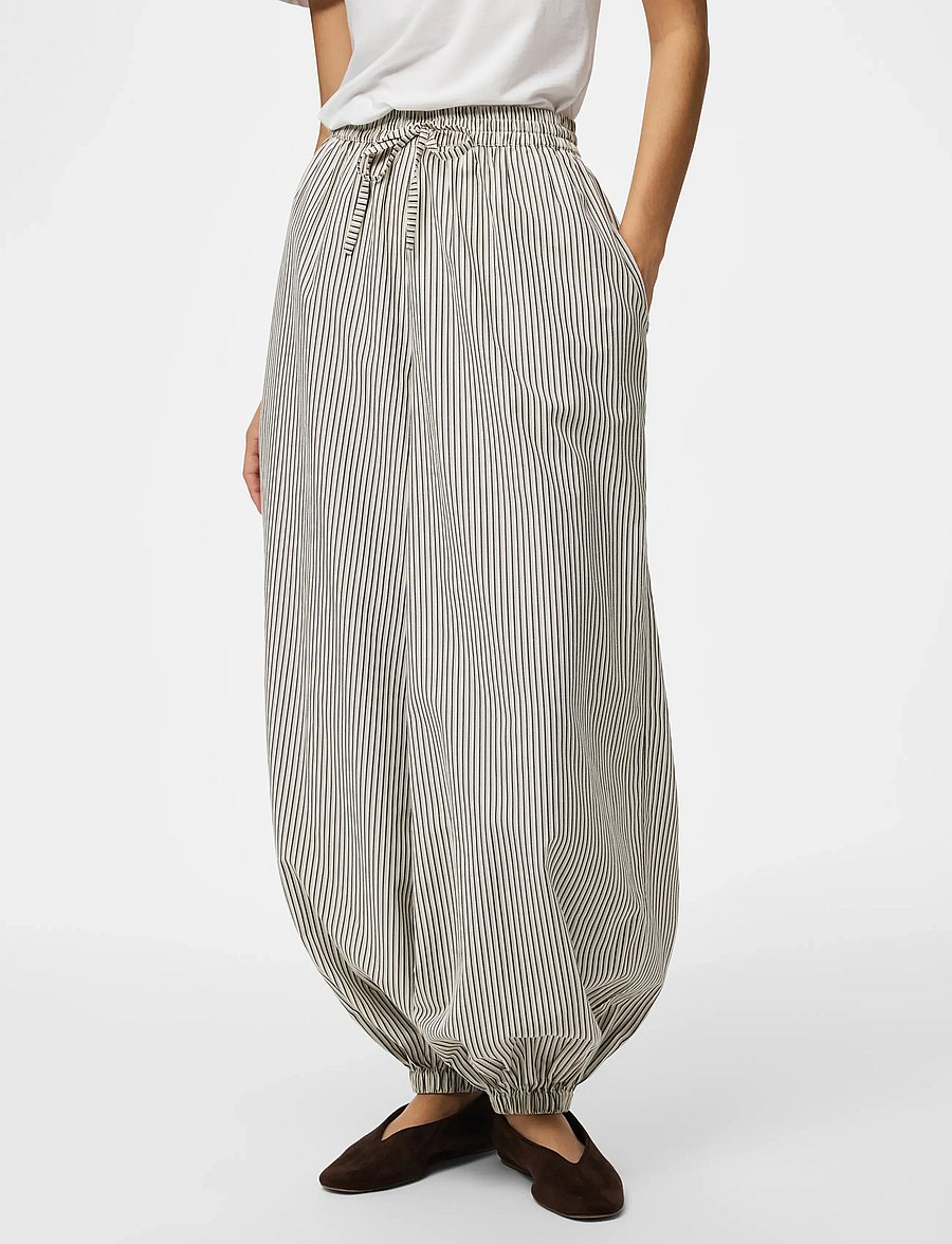 Pieces - PCEMMY HW BALLOON PANTS WVN D2D - hosen mit geradem bein - birch - 0