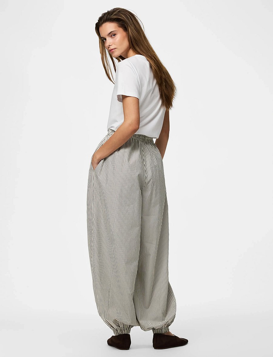 Pieces - PCEMMY HW BALLOON PANTS WVN D2D - hosen mit geradem bein - birch - 3