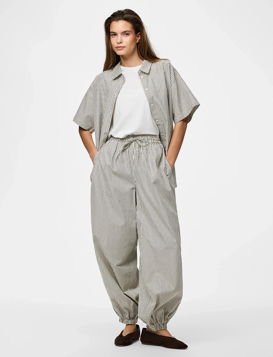 Pieces - PCEMMY HW BALLOON PANTS WVN D2D - hosen mit geradem bein - birch - 5