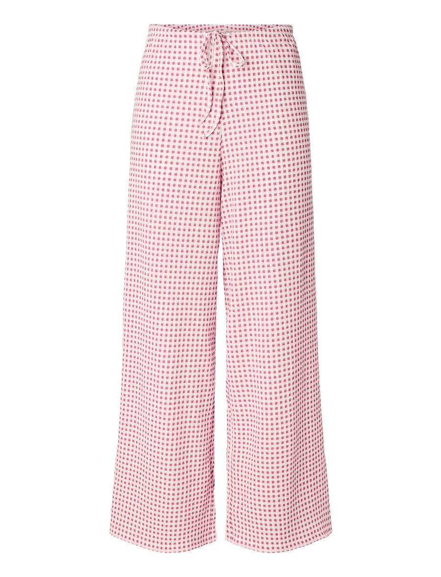 Pieces - PCMALLI HW PANTS JRS D2D - wide leg trousers - roseate spoonbill - 1