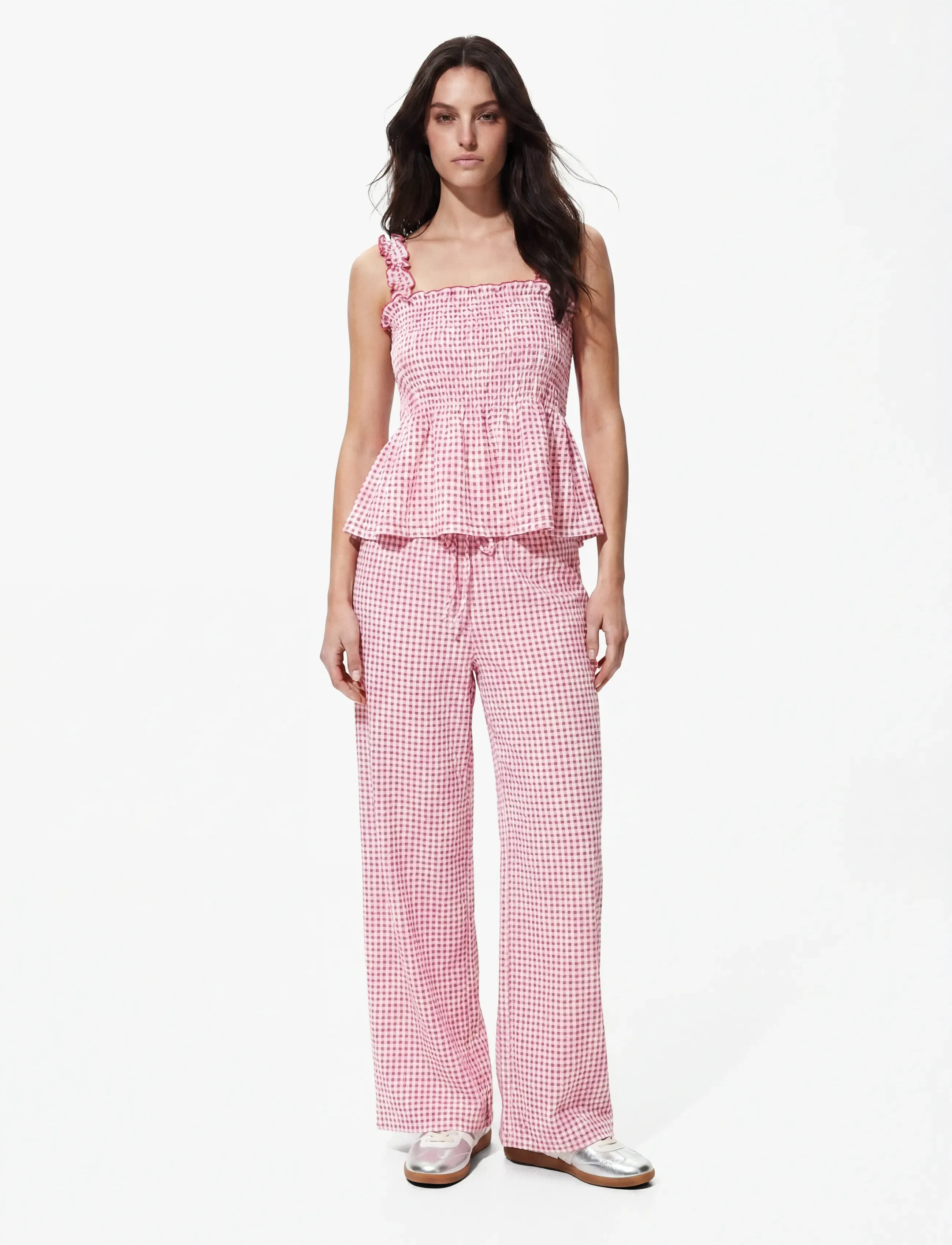 Pieces - PCMALLI HW PANTS JRS D2D - hosen mit weitem bein - roseate spoonbill - 3