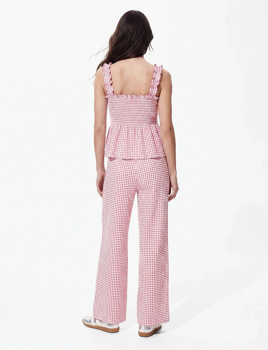 Pieces - PCMALLI HW PANTS JRS D2D - wide leg trousers - roseate spoonbill - 4