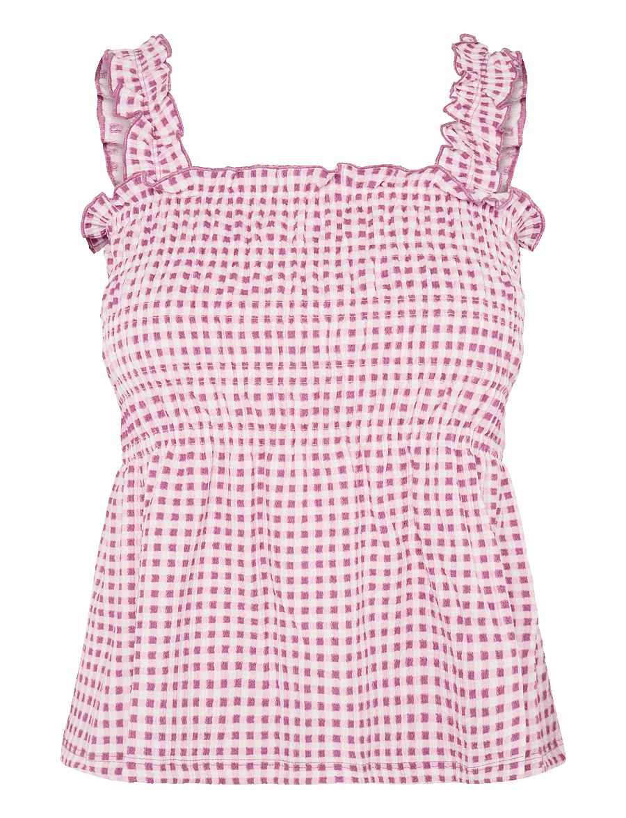 Pieces - PCMALLI SMOCK STRAP TOP JRS D2D - roseate spoonbill - 1