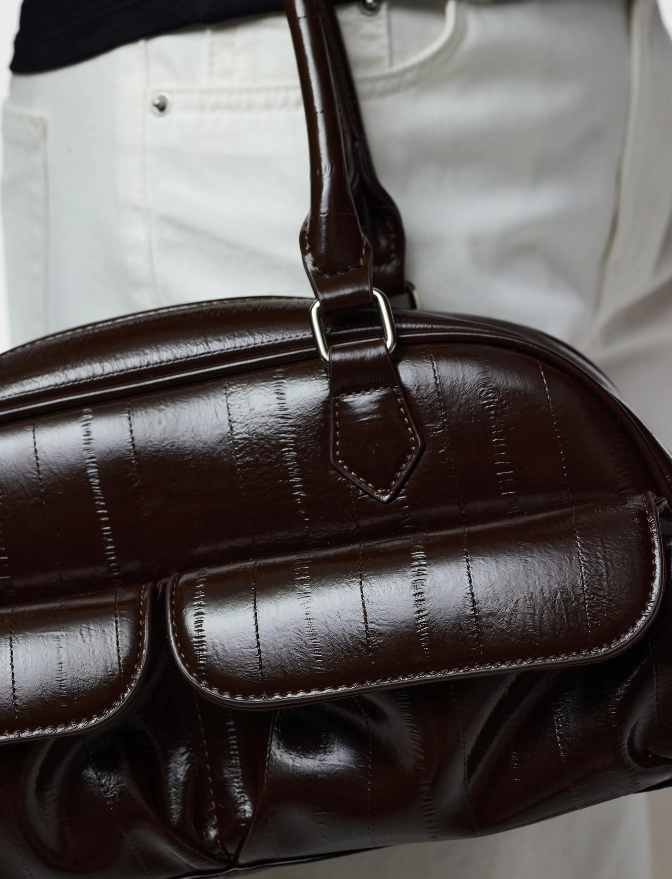 Pieces PCBOWLING POCKET BAG D2D FSY - Väskor - HOT FUDGE / brown