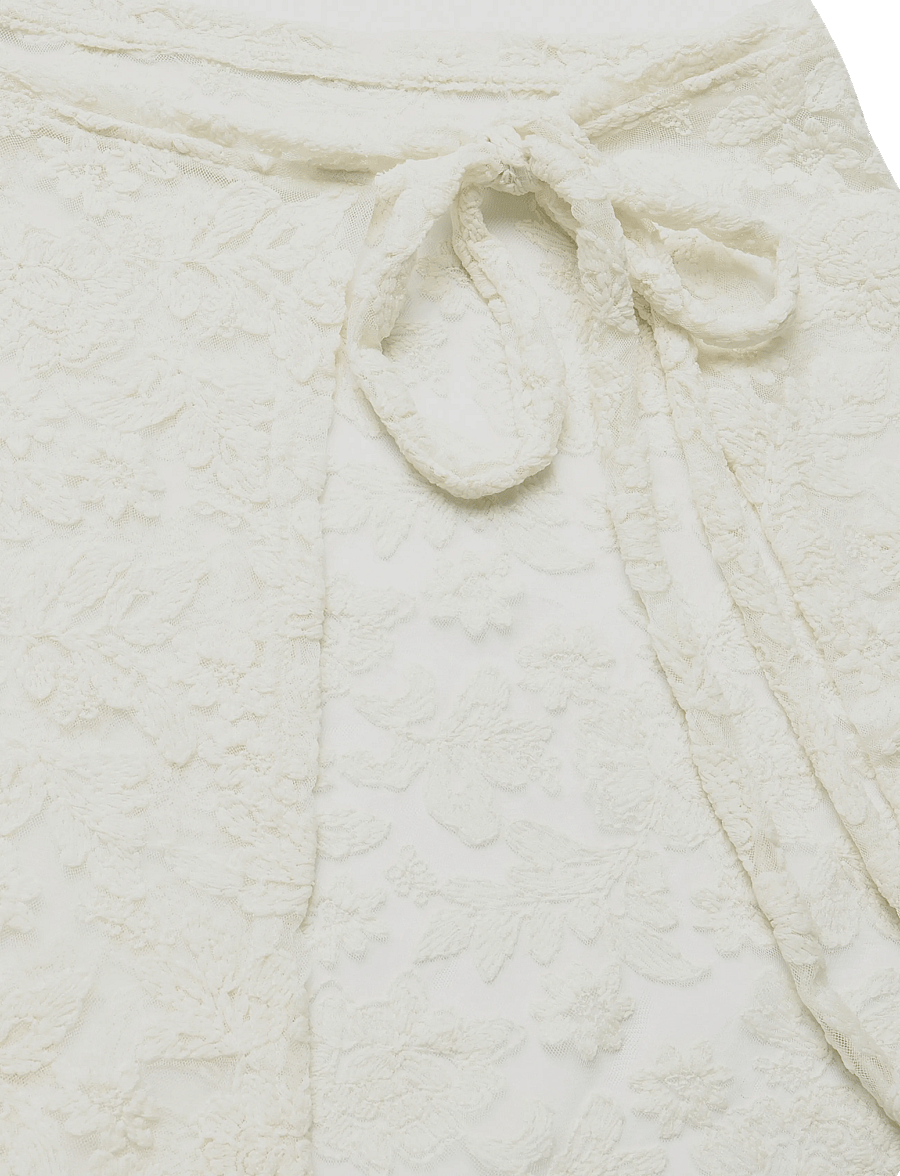 Pieces - PCJOVA MW SARONG SKIRT D2D - omlottkjolar - coconut milk - 2