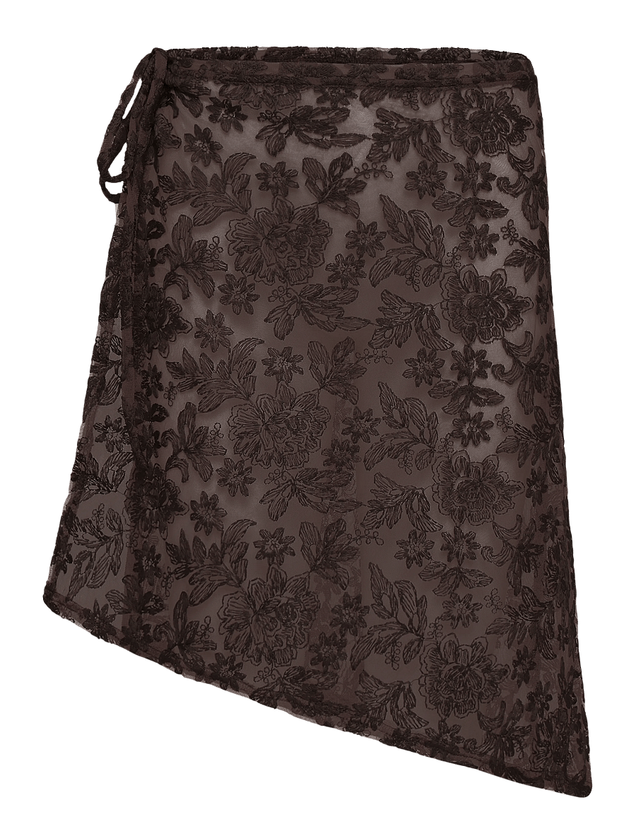Pieces - PCJOVA MW SARONG SKIRT D2D - omlottkjolar - hot fudge - 0