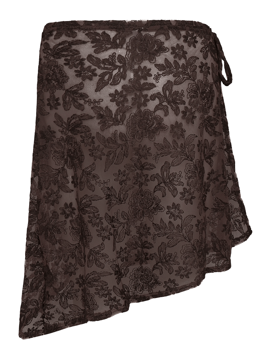 Pieces - PCJOVA MW SARONG SKIRT D2D - omlottkjolar - hot fudge - 1