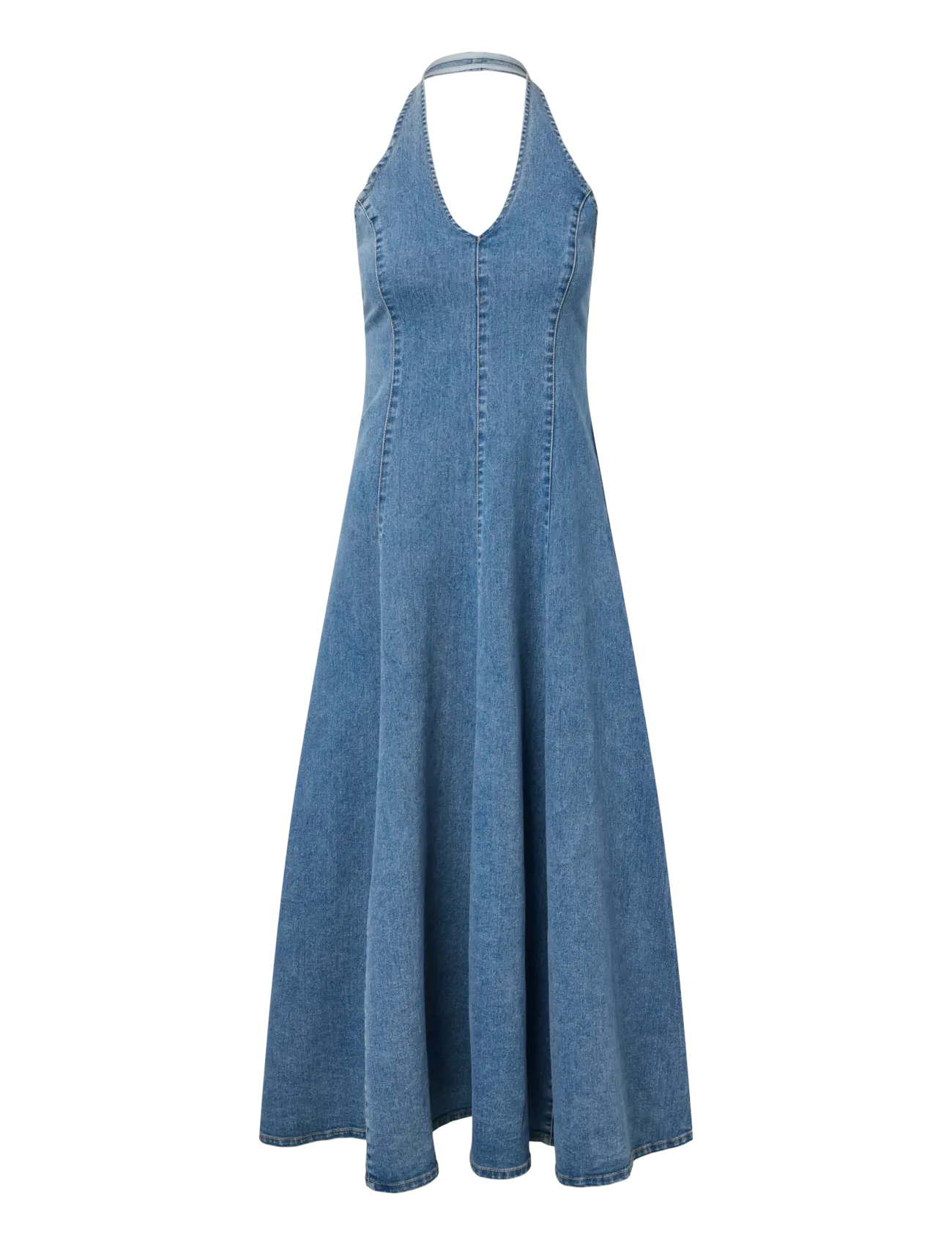 Pieces PCFRANNA SL HALTERNECK DRESS DNM D2D - Teksakleidid - LIGHT BLUE DENIM / blue