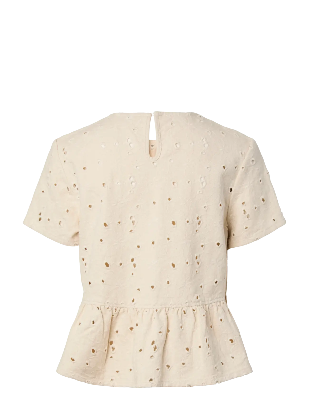 Pieces - PCELLA SS TOP DNM D2D - lühikeste varrukatega pluusid - ecru - 2