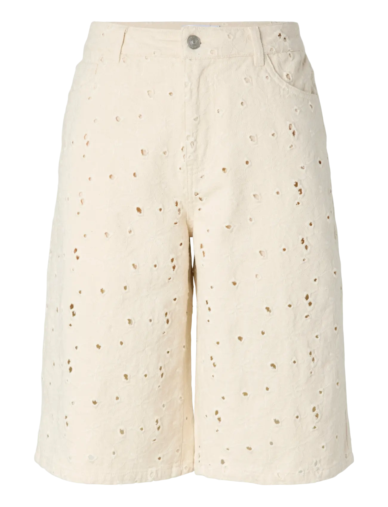 PIECES Pcella Mw Jorts Dnm D2D Cream - S - Damen