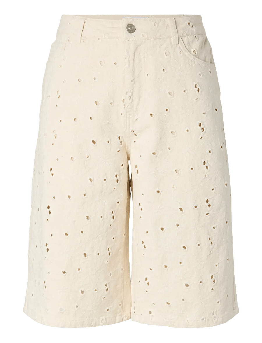 Pieces - PCELLA MW JORTS DNM D2D - ecru - 0