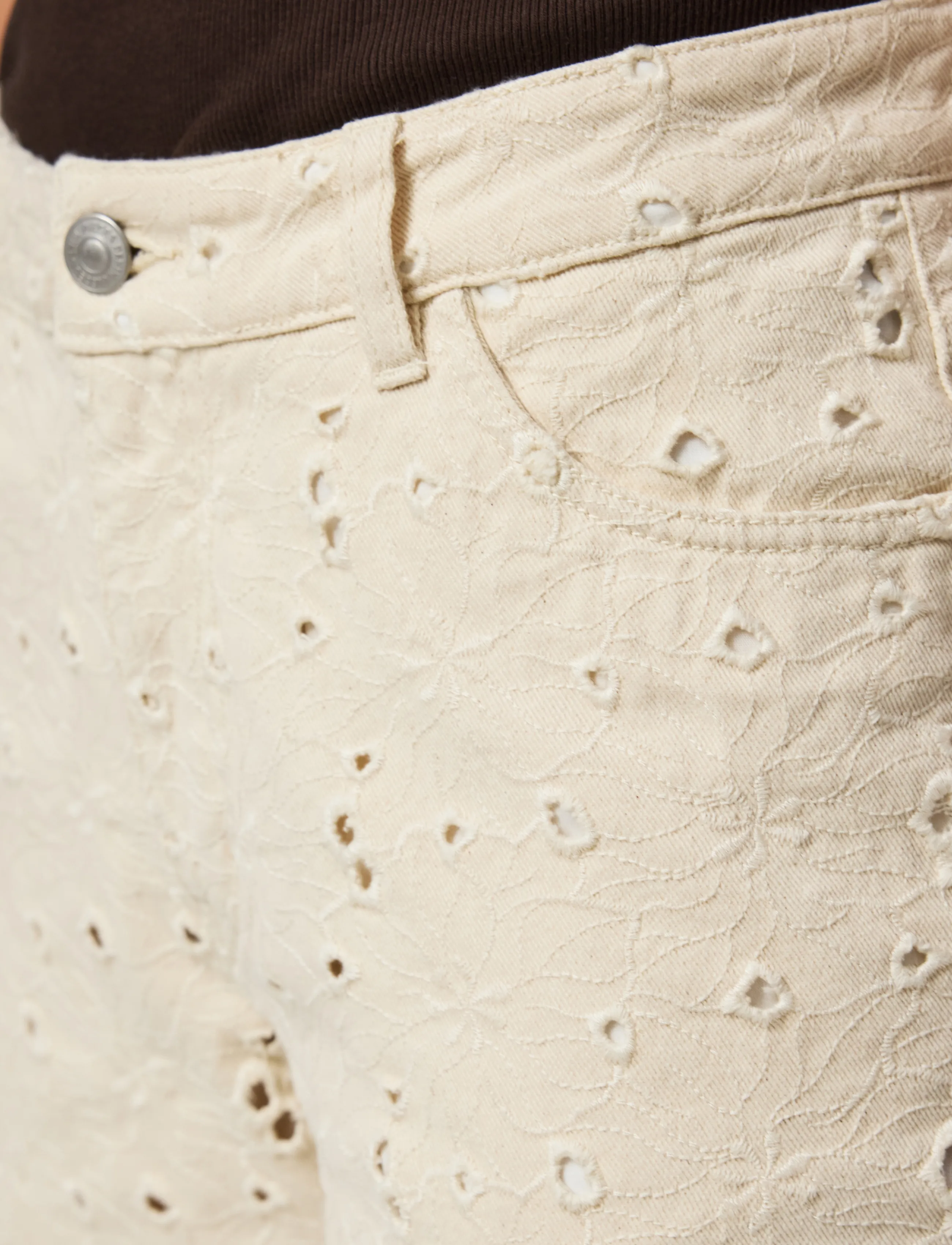 Pieces - PCELLA MW JORTS DNM D2D - bermudashorts - ecru - 5