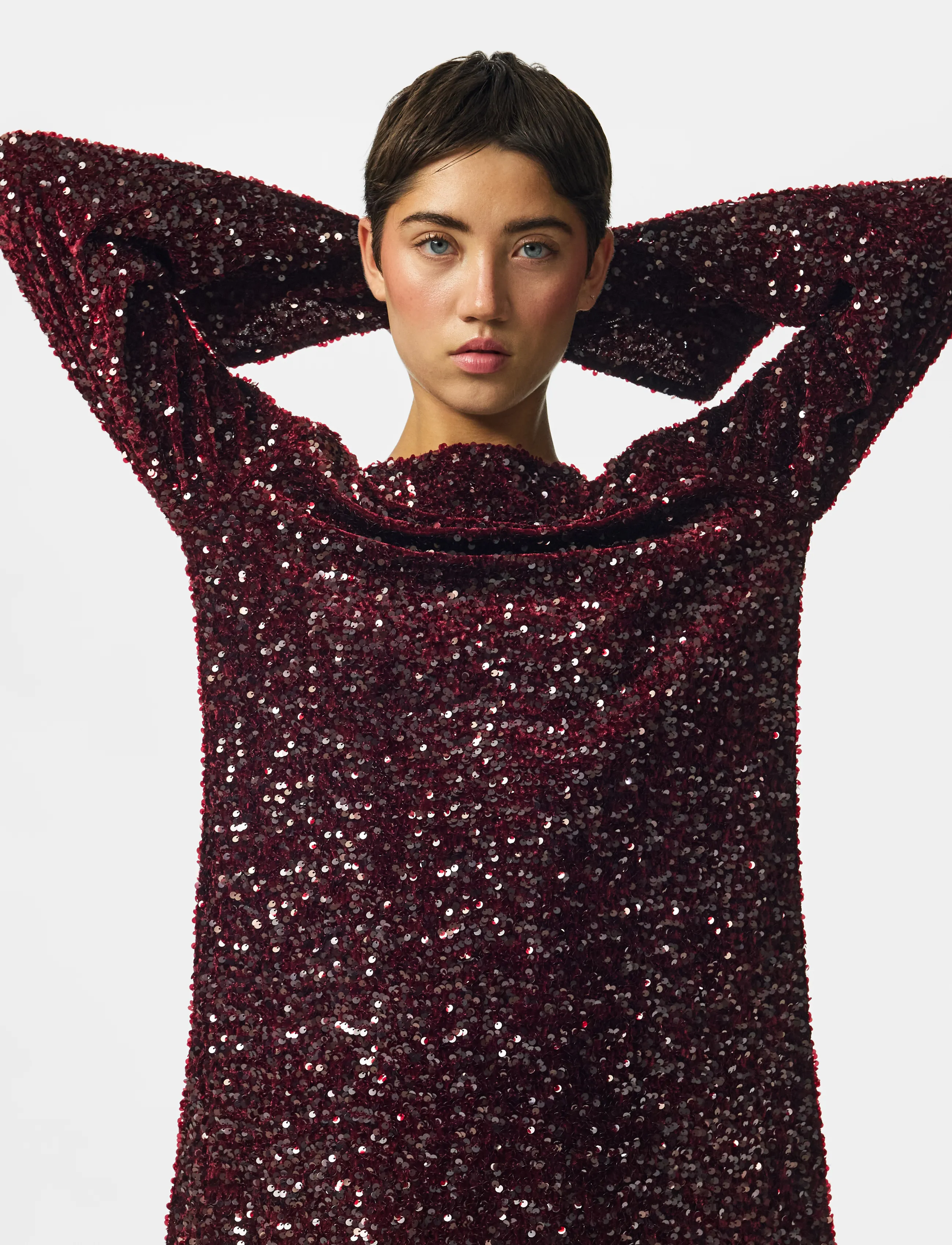 Pieces - PCKAMMY LS DEEP BACK BOW DRESS JRS BC - tawny port - 5