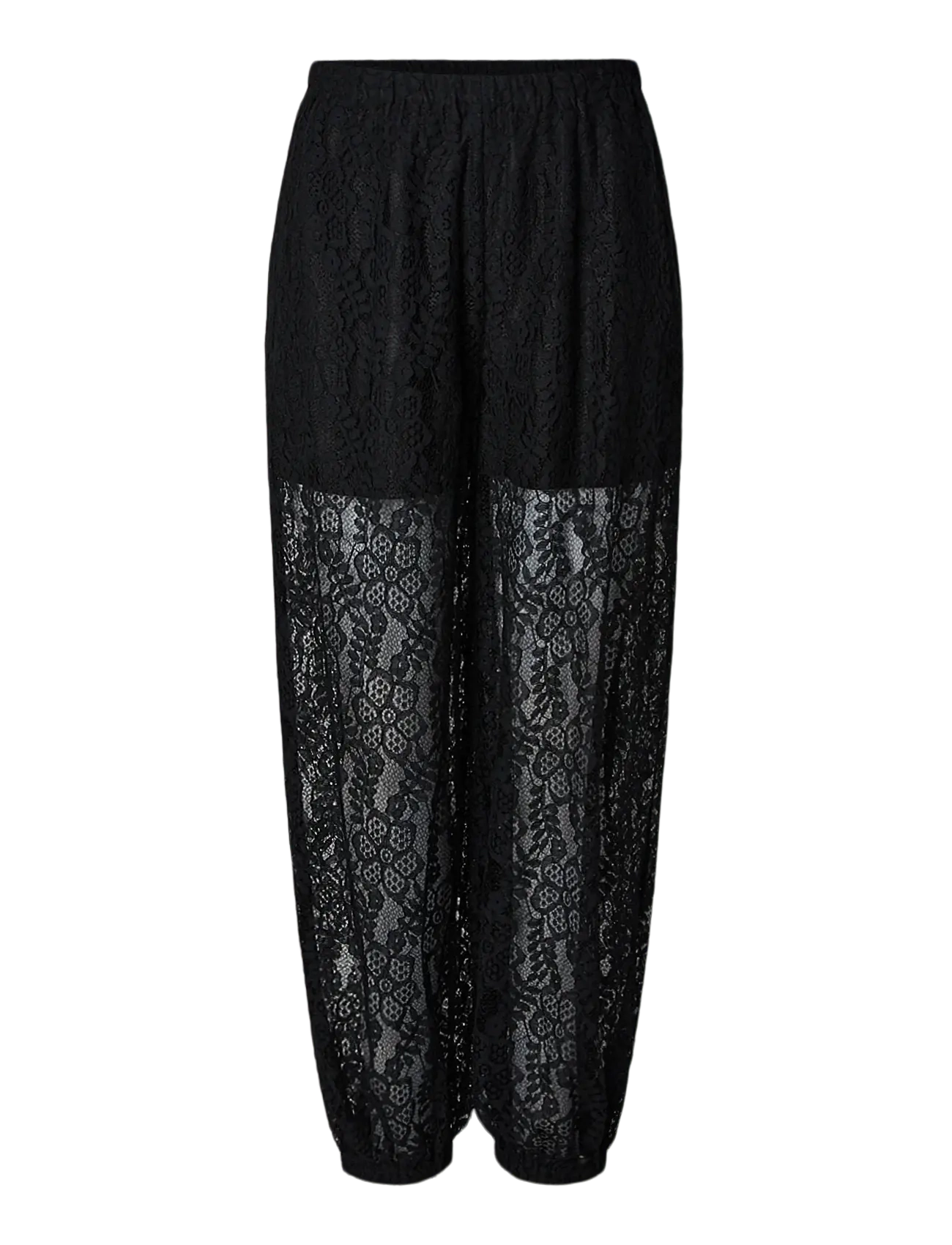 Pieces PCALINE HW BALLOON LACE PANTS WVN D2D - Joggers - BLACK / black