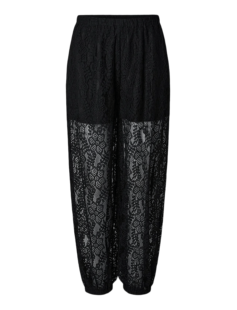 Pieces - PCALINE HW BALLOON LACE PANTS WVN D2D - jogginghosen - black - 1