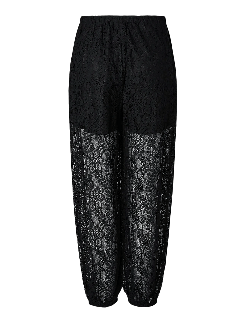 Pieces - PCALINE HW BALLOON LACE PANTS WVN D2D - jogginghosen - black - 2