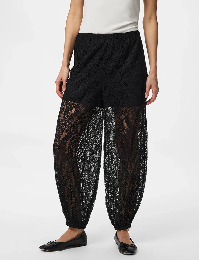 Pieces - PCALINE HW BALLOON LACE PANTS WVN D2D - jogginghosen - black - 0