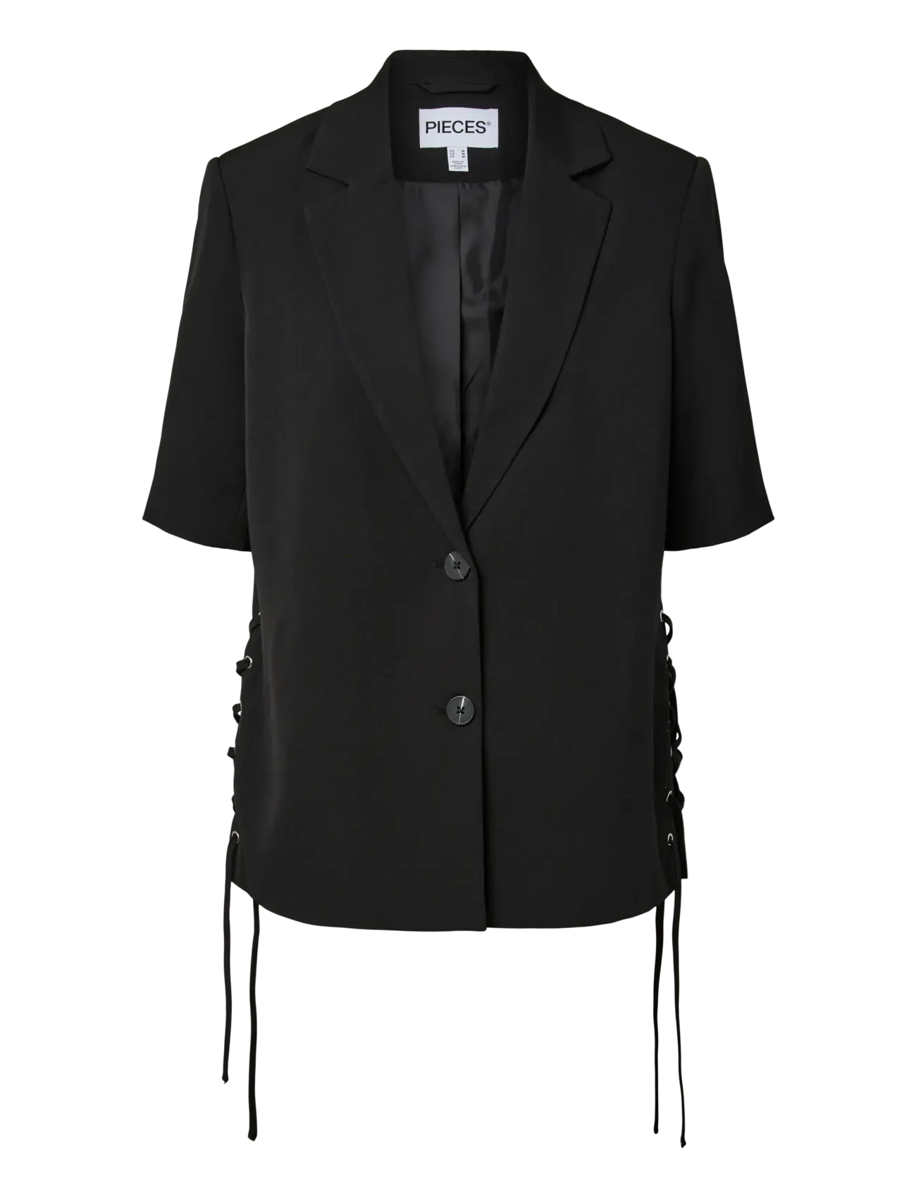 Pieces PCTEMPRE SS TIE DETAIL BLAZER D2D - Žaketes - BLACK / black