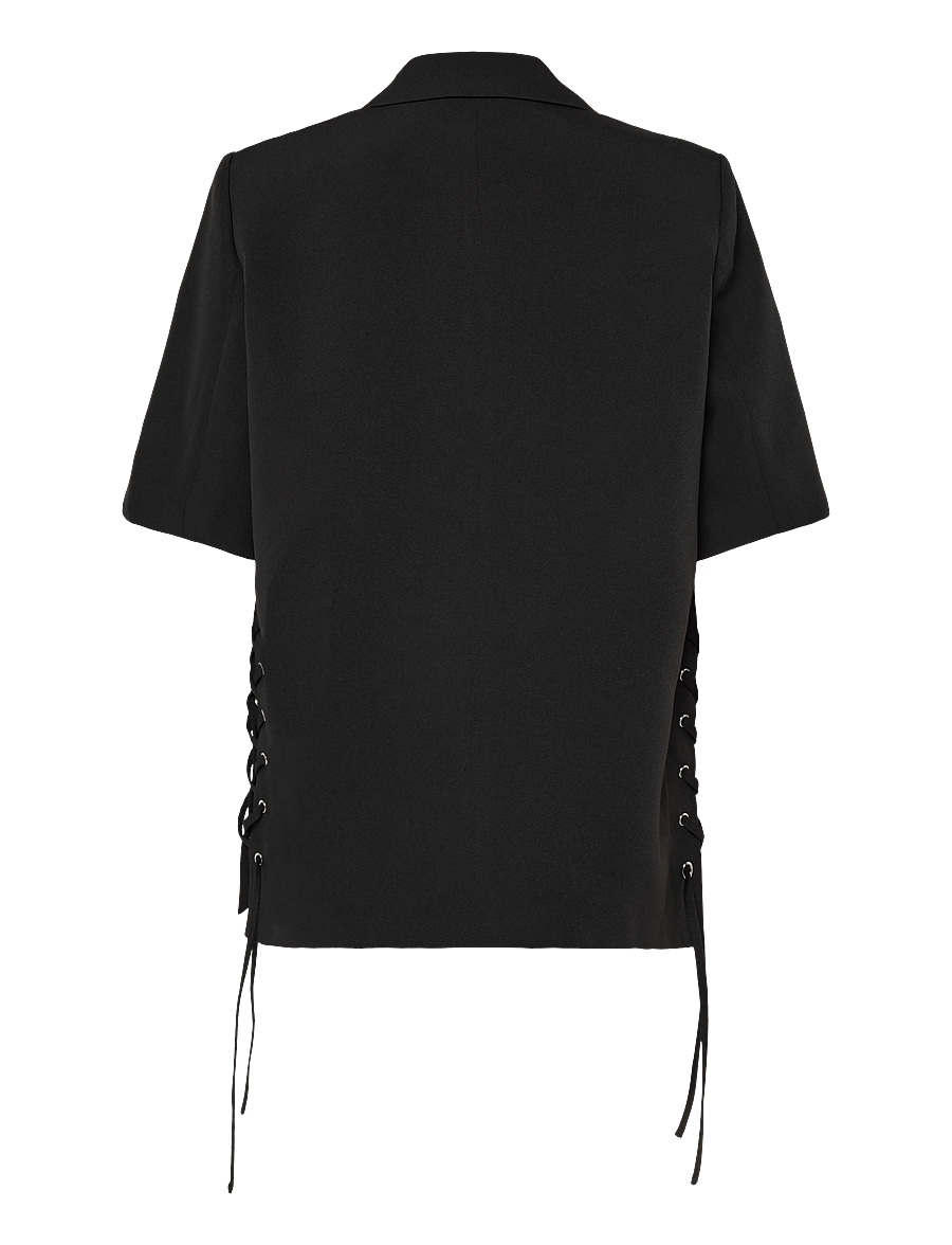 Pieces - PCTEMPRE SS TIE DETAIL BLAZER D2D - einreihige blazer - black - 1