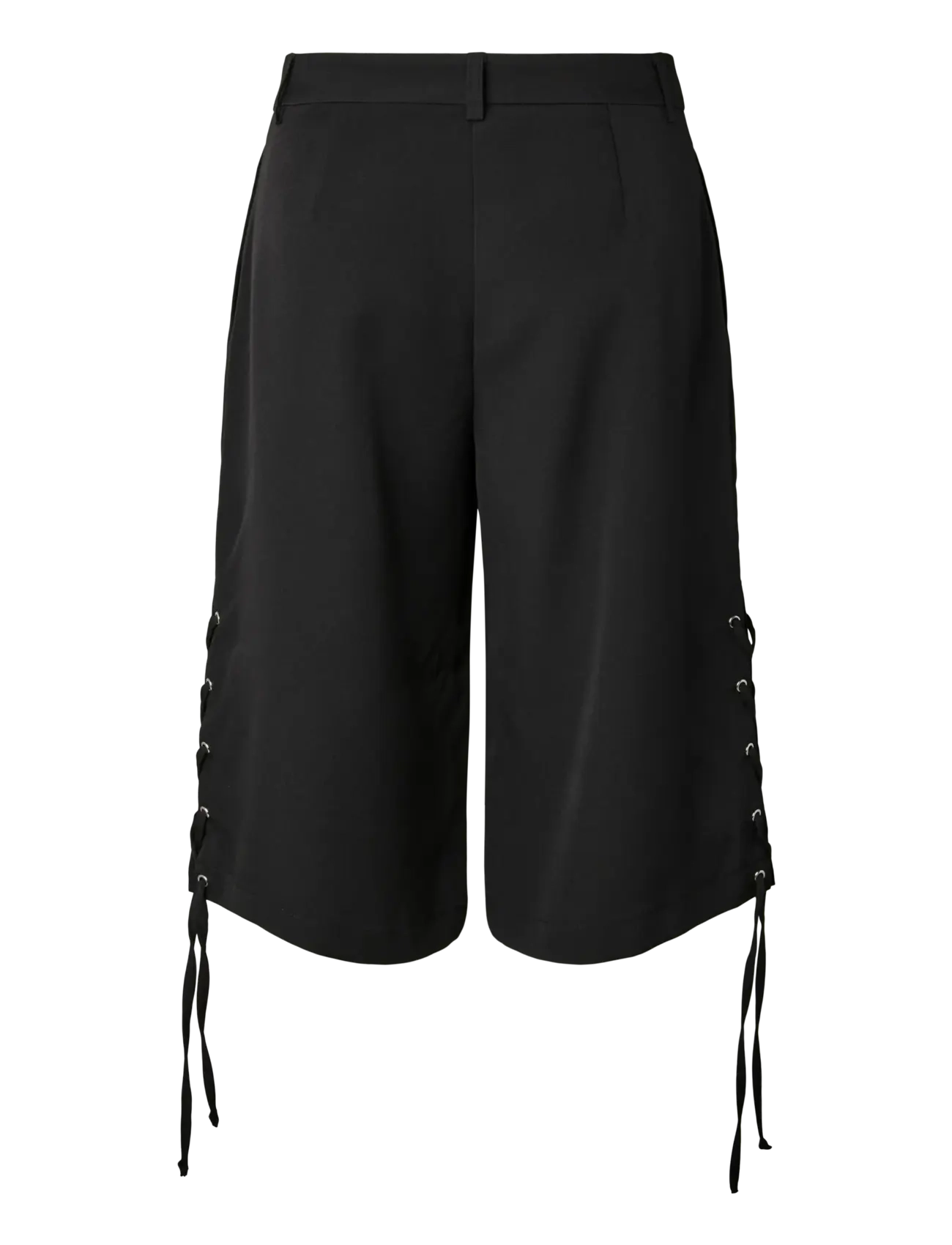Pieces - PCTEMPRE HW TIE DETAIL JORTS D2D - bermudas - black - 1