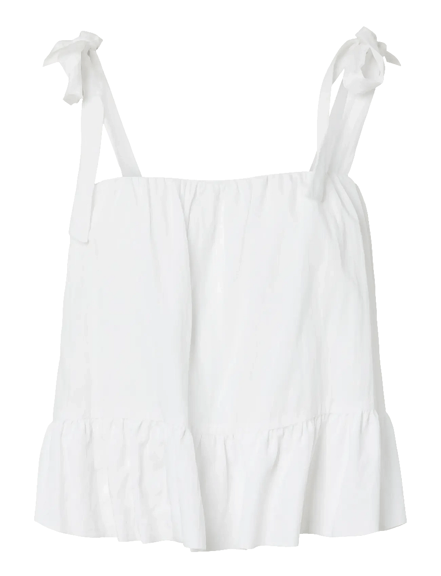 Pieces - PCJULIA SL PEPLUM TOP WVN D2D - Ärmellose blusen - bright white - 0