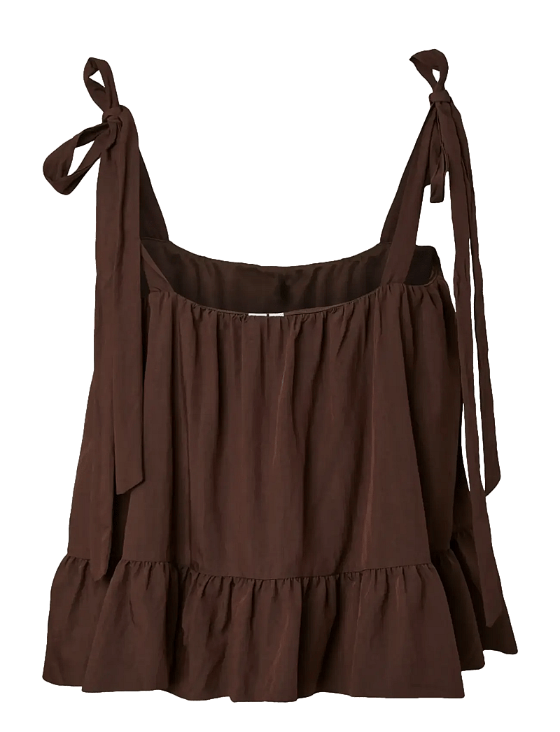 Pieces - PCJULIA SL PEPLUM TOP WVN D2D - Ärmellose blusen - hot fudge - 2