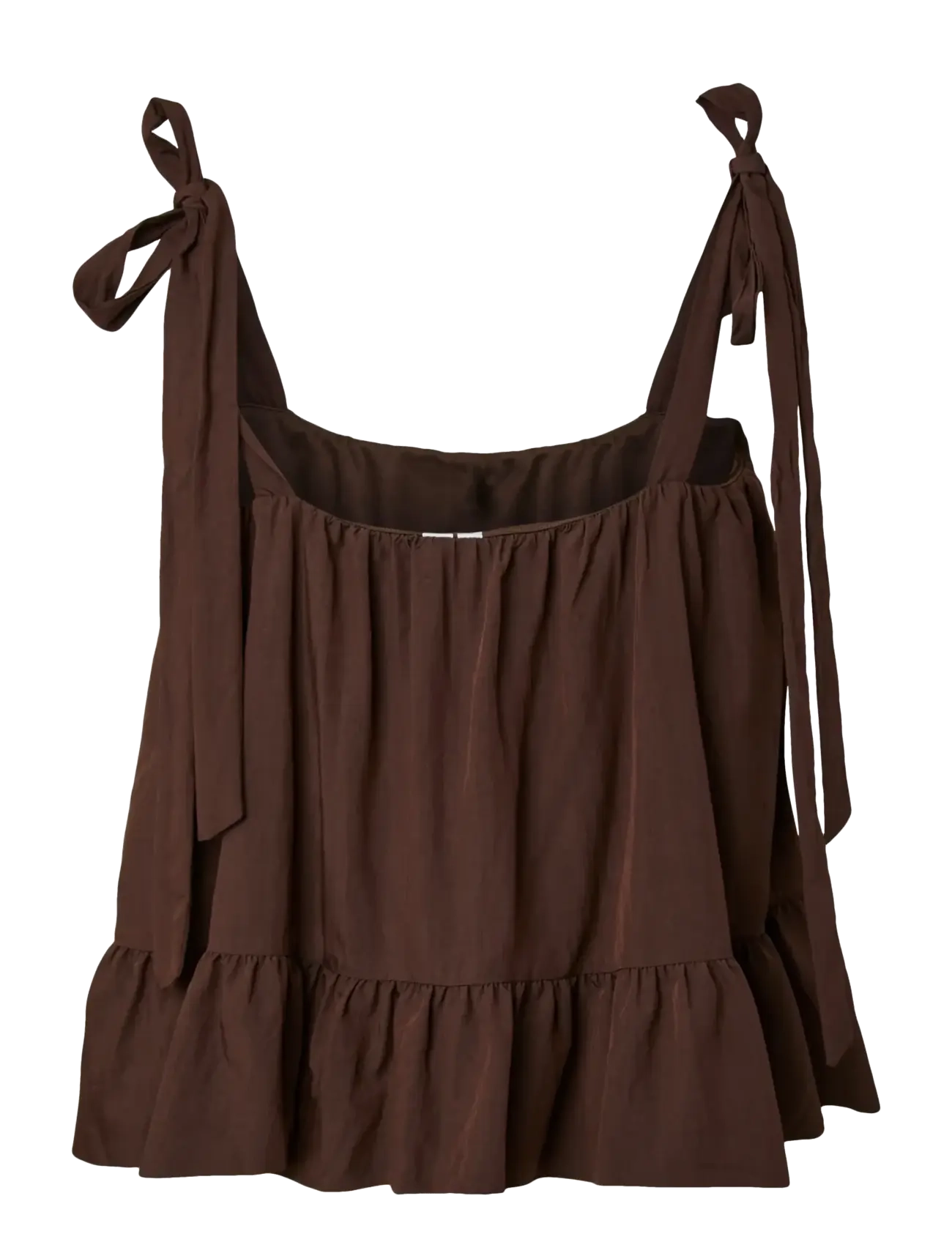 Pieces - PCJULIA SL PEPLUM TOP WVN D2D - varrukateta pluusid - hot fudge - 2