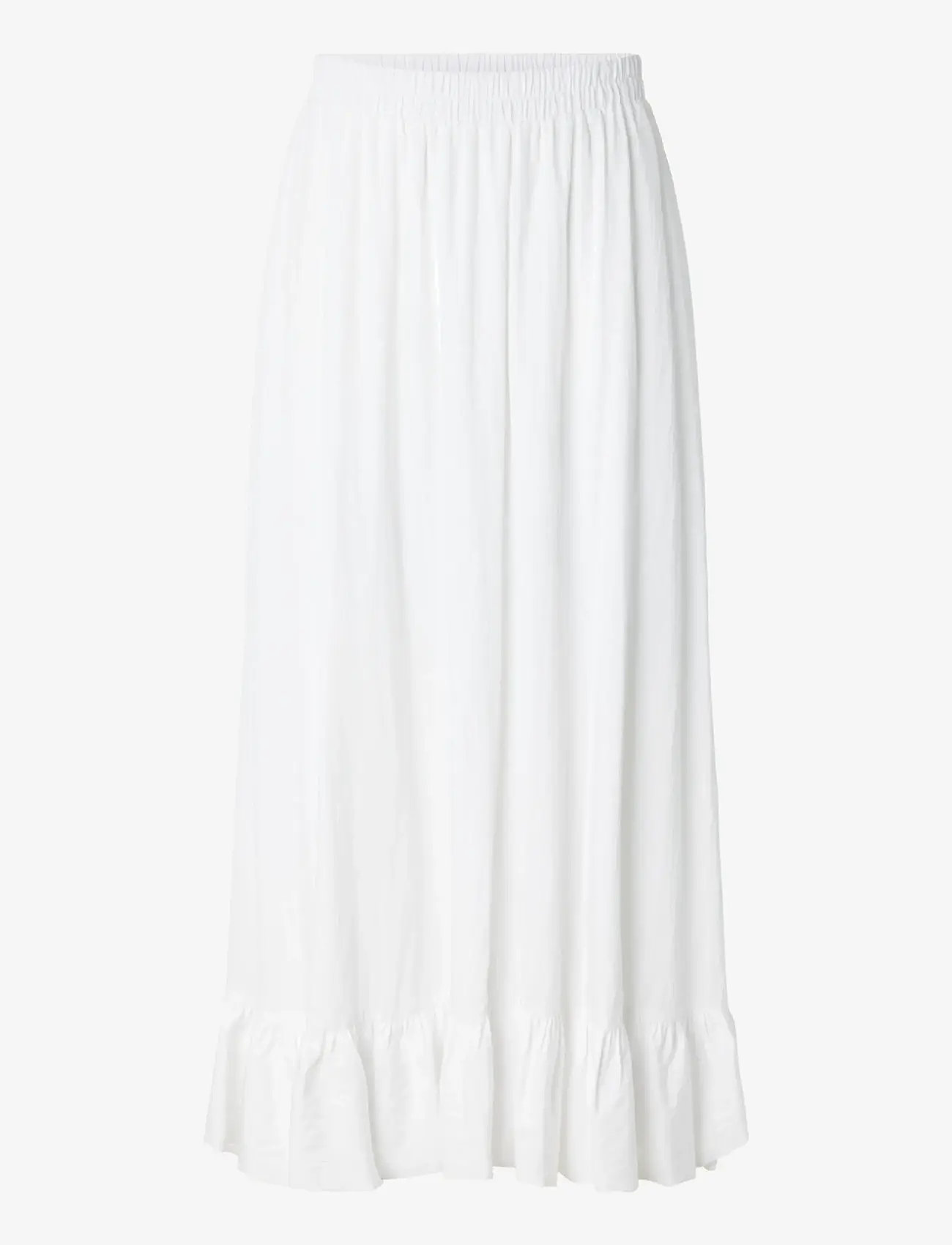 Pieces - PCJULIA HW VOLUME ANKEL SKIRT WVN D2D - spódnice długie - bright white - 0