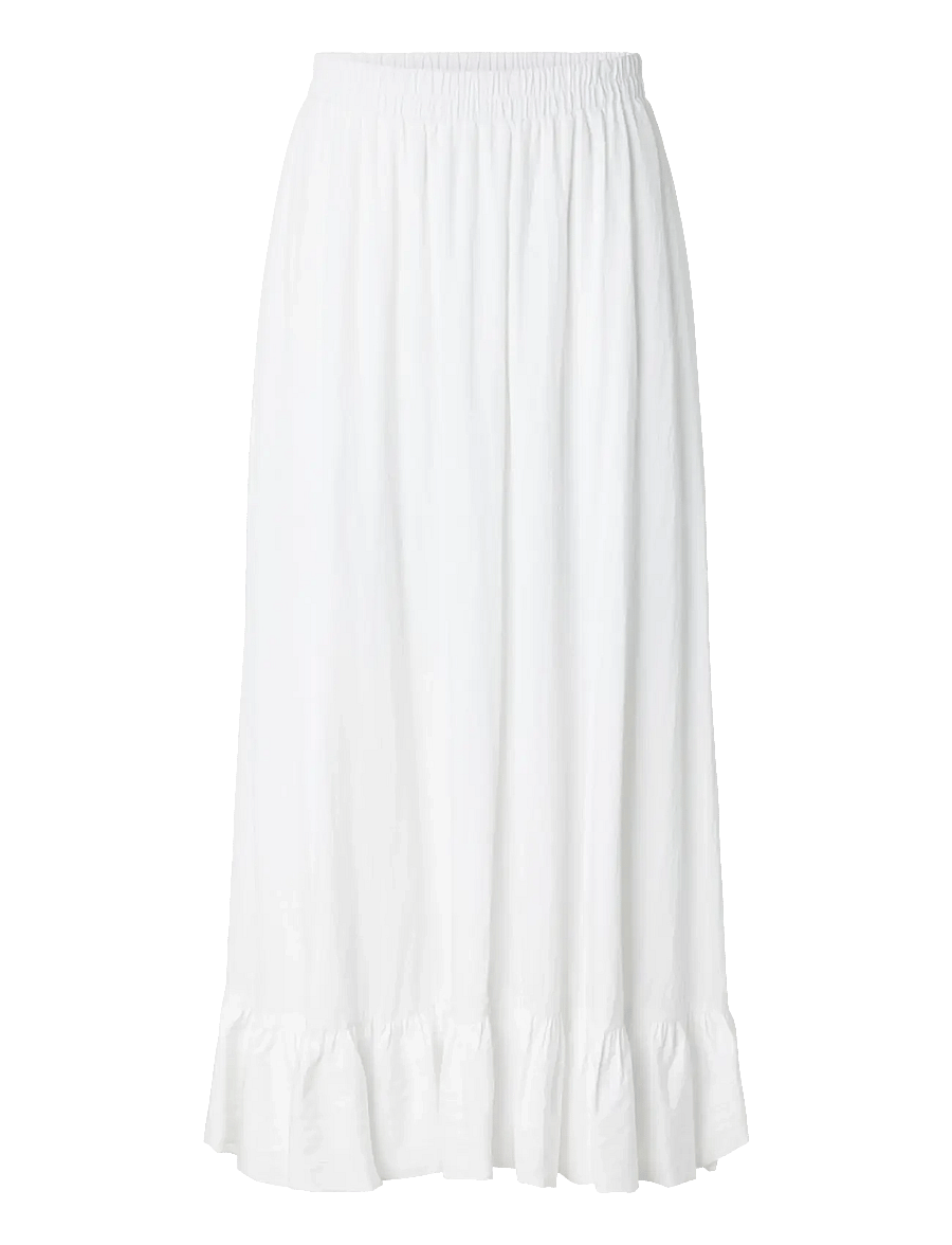 Pieces - PCJULIA HW VOLUME ANKEL SKIRT WVN D2D - maxi skirts - bright white - 0