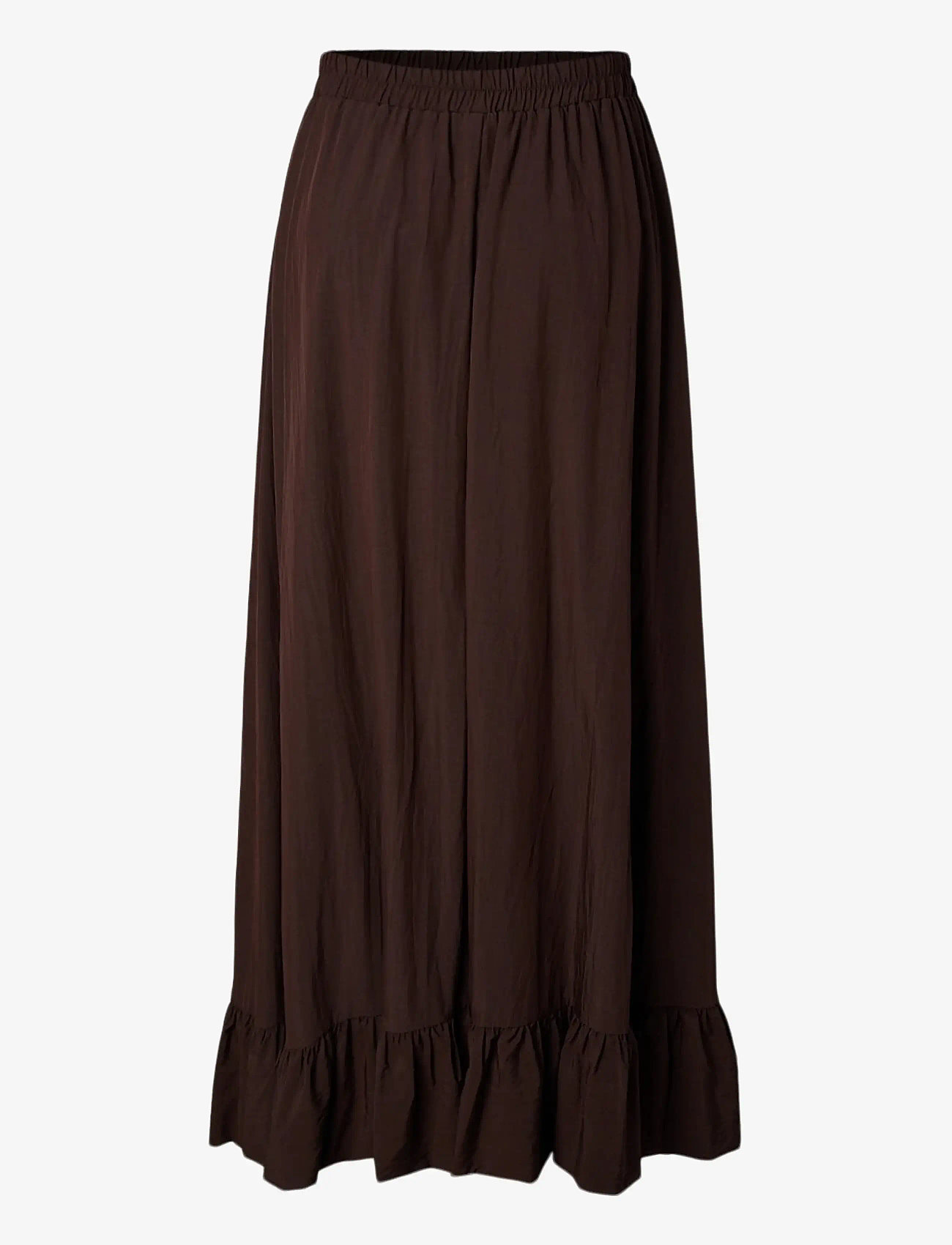 Pieces - PCJULIA HW VOLUME ANKEL SKIRT WVN D2D - maxi nederdele - hot fudge - 1