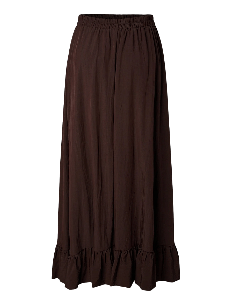 Pieces - PCJULIA HW VOLUME ANKEL SKIRT WVN D2D - maksiseelikud - hot fudge - 1