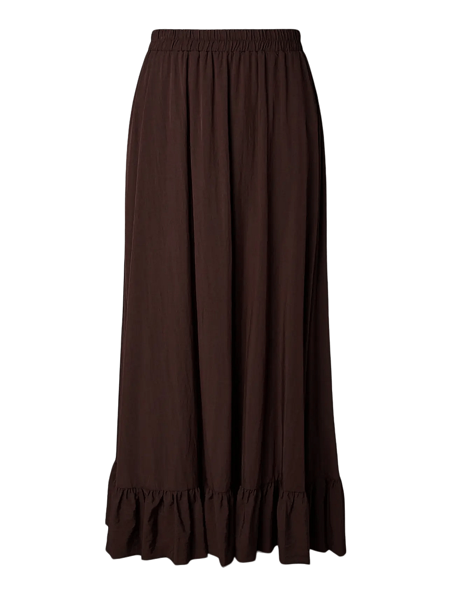 Pieces - PCJULIA HW VOLUME ANKEL SKIRT WVN D2D - maksiseelikud - hot fudge - 2