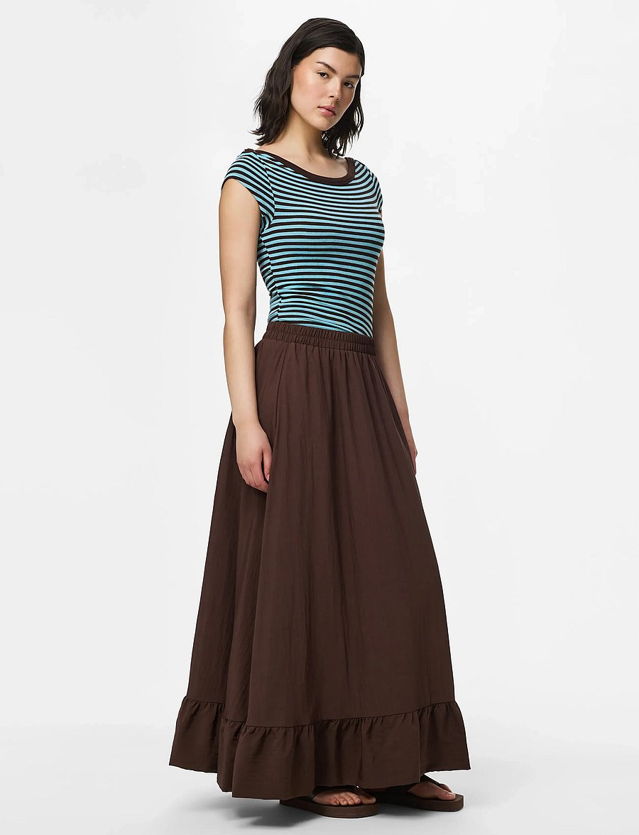 Pieces - PCJULIA HW VOLUME ANKEL SKIRT WVN D2D - maksiseelikud - hot fudge - 4