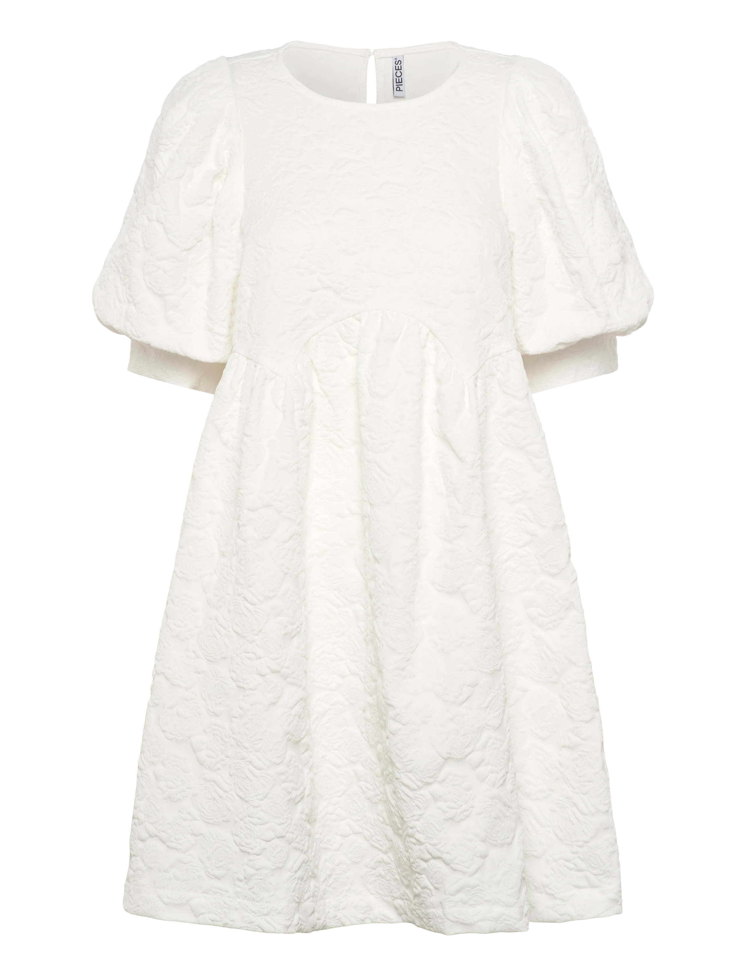 Pieces Pcabba 2/4 Short Dress Wvn D2D, L, White, Kjoler > Kort Kjole, Dame