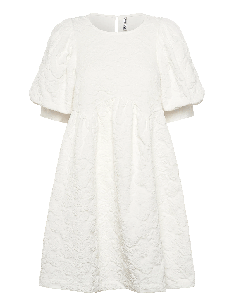 Pieces - PCABBA 2/4 SHORT DRESS WVN D2D - short dresses - cloud dancer - 0
