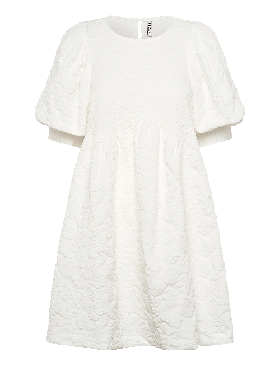 Pieces - PCABBA 2/4 SHORT DRESS WVN D2D - konfirmation - cloud dancer - 0