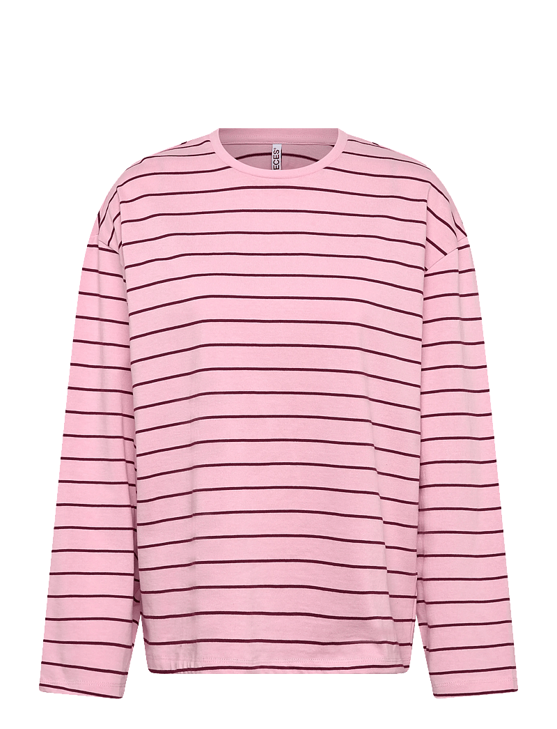 Pieces - PCSADIE LS BARREL SLEEVE TOP JRS D2D - pikkade varrukatega alussärgid - roseate spoonbill - 0