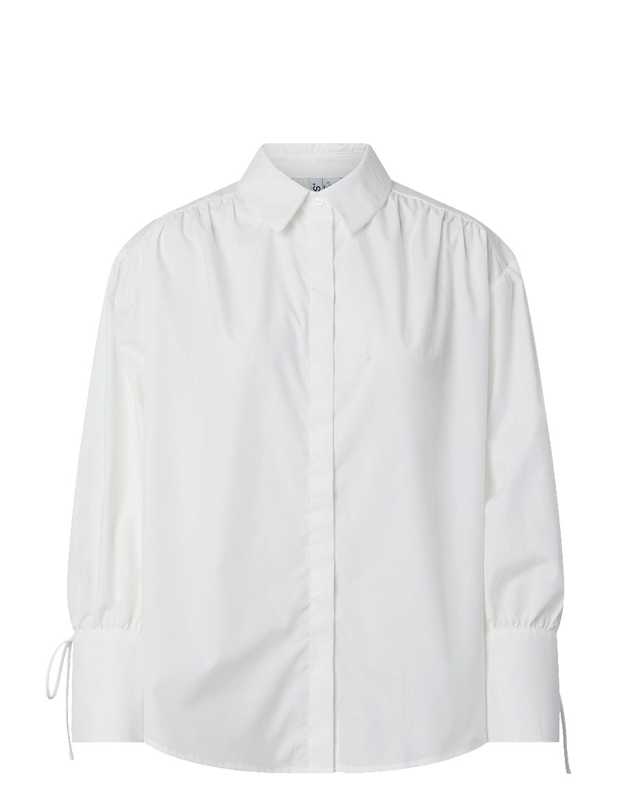 Pieces - PCANNI LS PLEATED DETAIL SHIRT WVN D2D - langärmlige hemden - bright white - 0