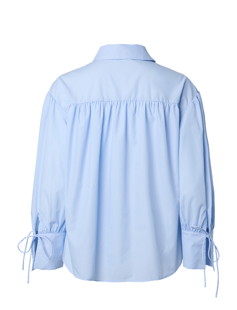Pieces - PCANNI LS PLEATED DETAIL SHIRT WVN D2D - långärmade skjortor - cashmere blue - 1