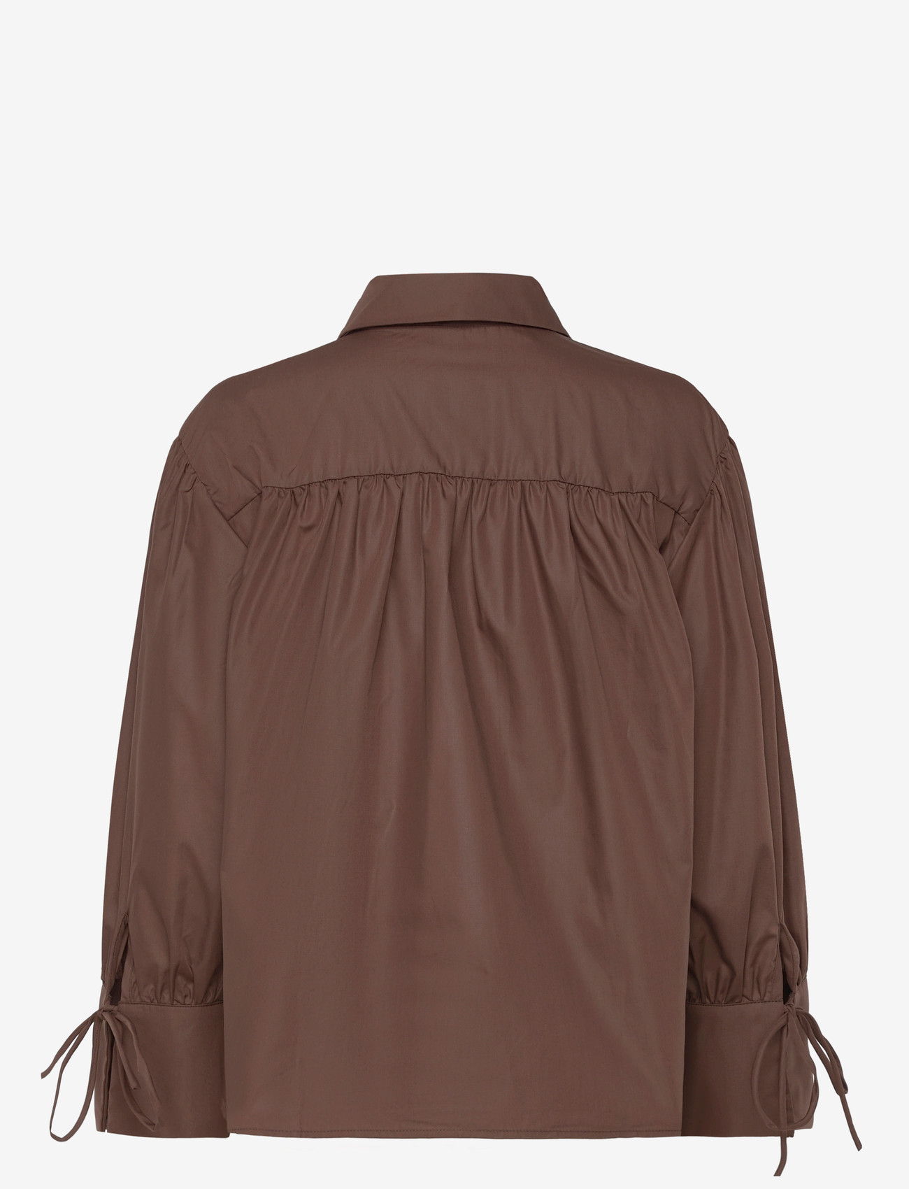 Pieces - PCANNI LS PLEATED DETAIL SHIRT WVN D2D - langärmlige hemden - hot fudge - 1
