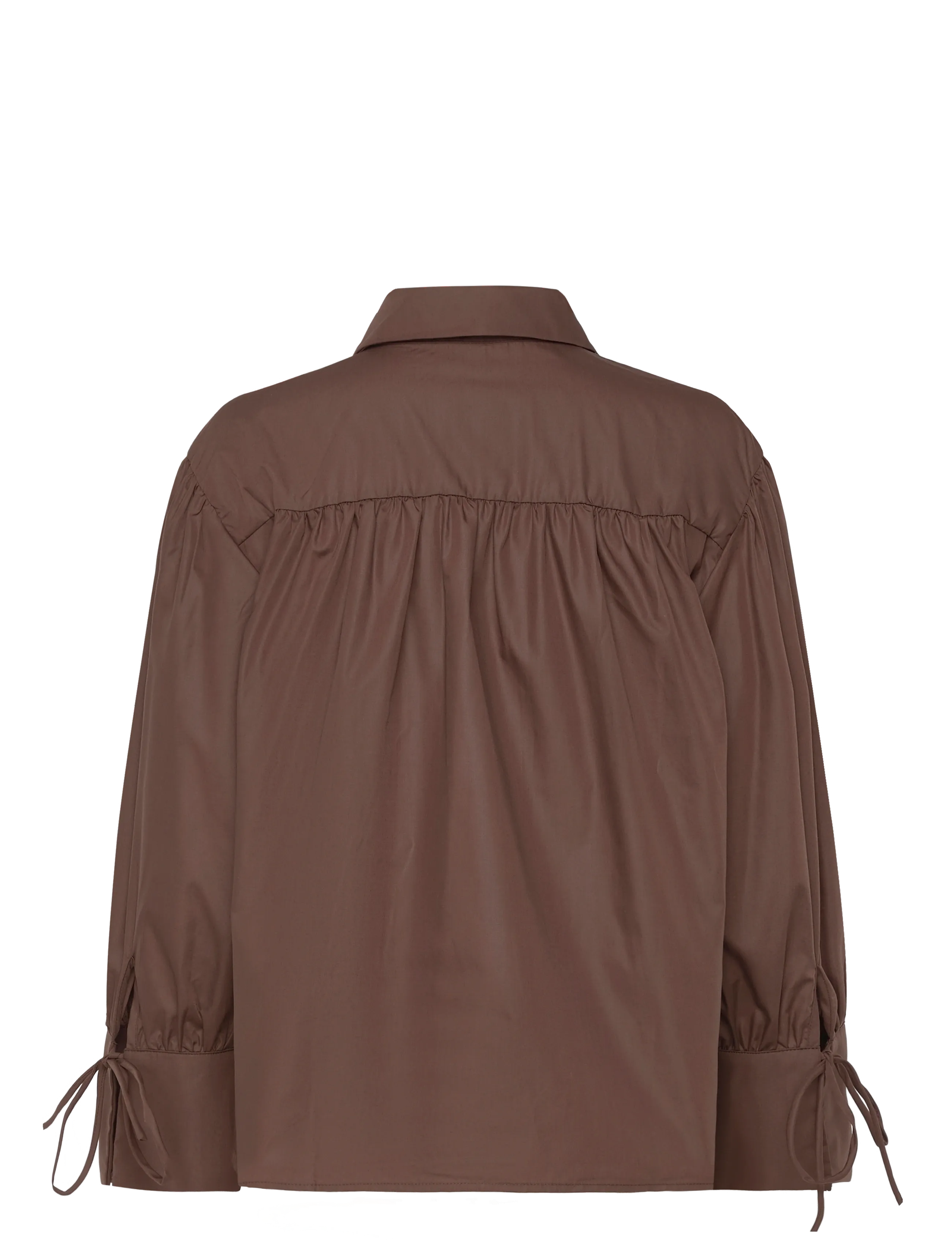 Pieces - PCANNI LS PLEATED DETAIL SHIRT WVN D2D - langærmede skjorter - hot fudge - 1