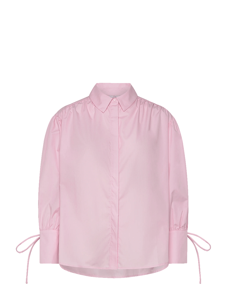 Pieces - PCANNI LS PLEATED DETAIL SHIRT WVN D2D - langärmlige hemden - roseate spoonbill - 0