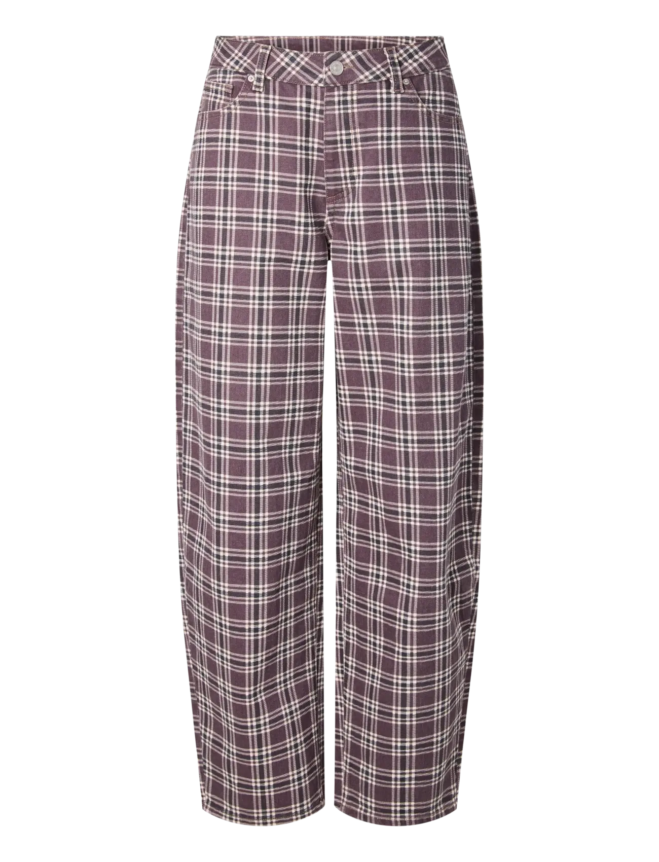 Pieces - PCGRACE MW BARREL ANK PRINTED JEANS DNM - barrel jeans - pickled beet - 1