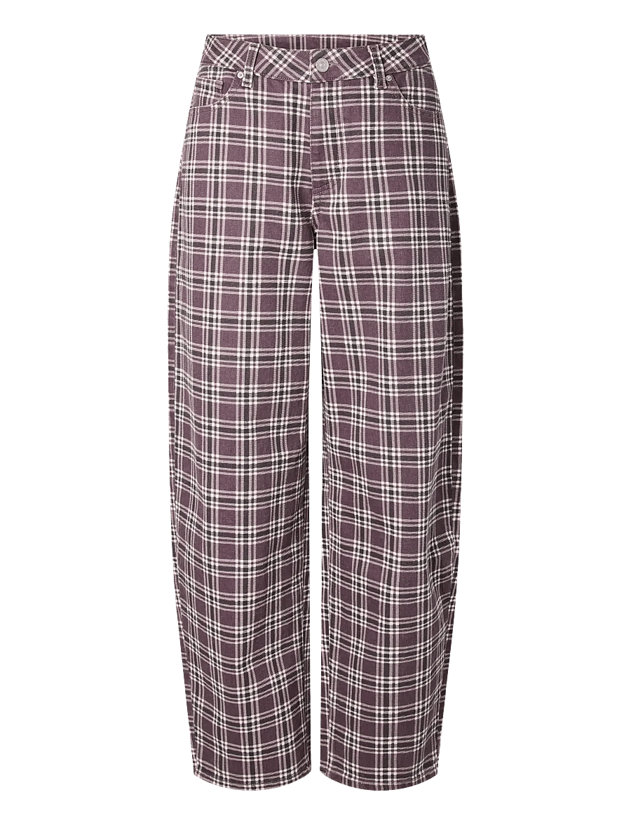 Pieces - PCGRACE MW BARREL ANK PRINTED JEANS DNM - barrel jeans - pickled beet - 1