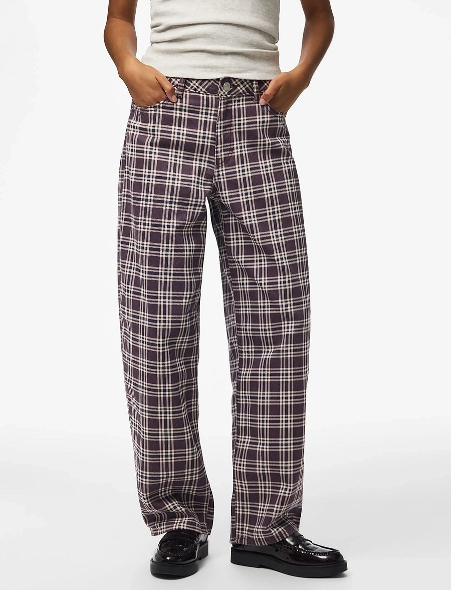 Pieces - PCGRACE MW BARREL ANK PRINTED JEANS DNM - barrel jeans - pickled beet - 0