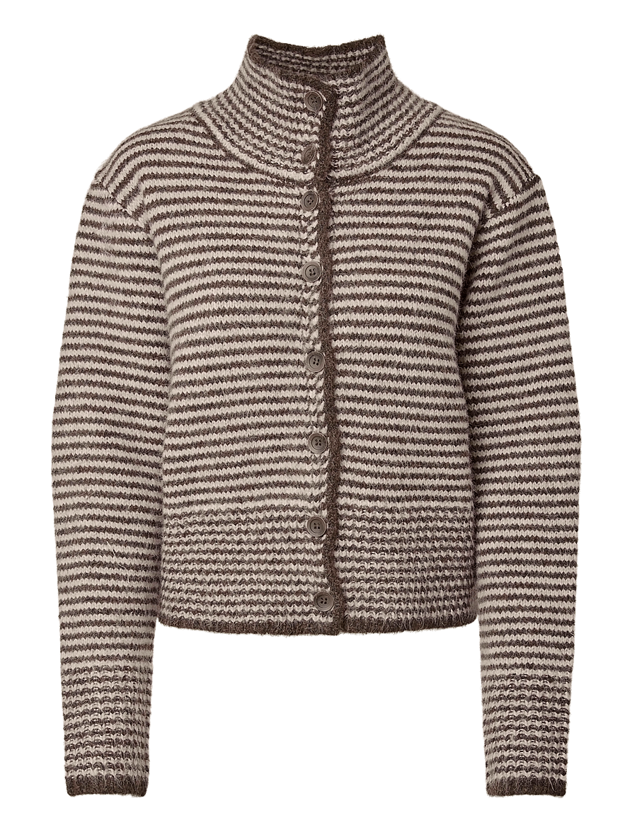 Pieces - PCVENA LS HIGH NECK KNIT CARDIGAN BC - strickjacken - whitecap gray - 0