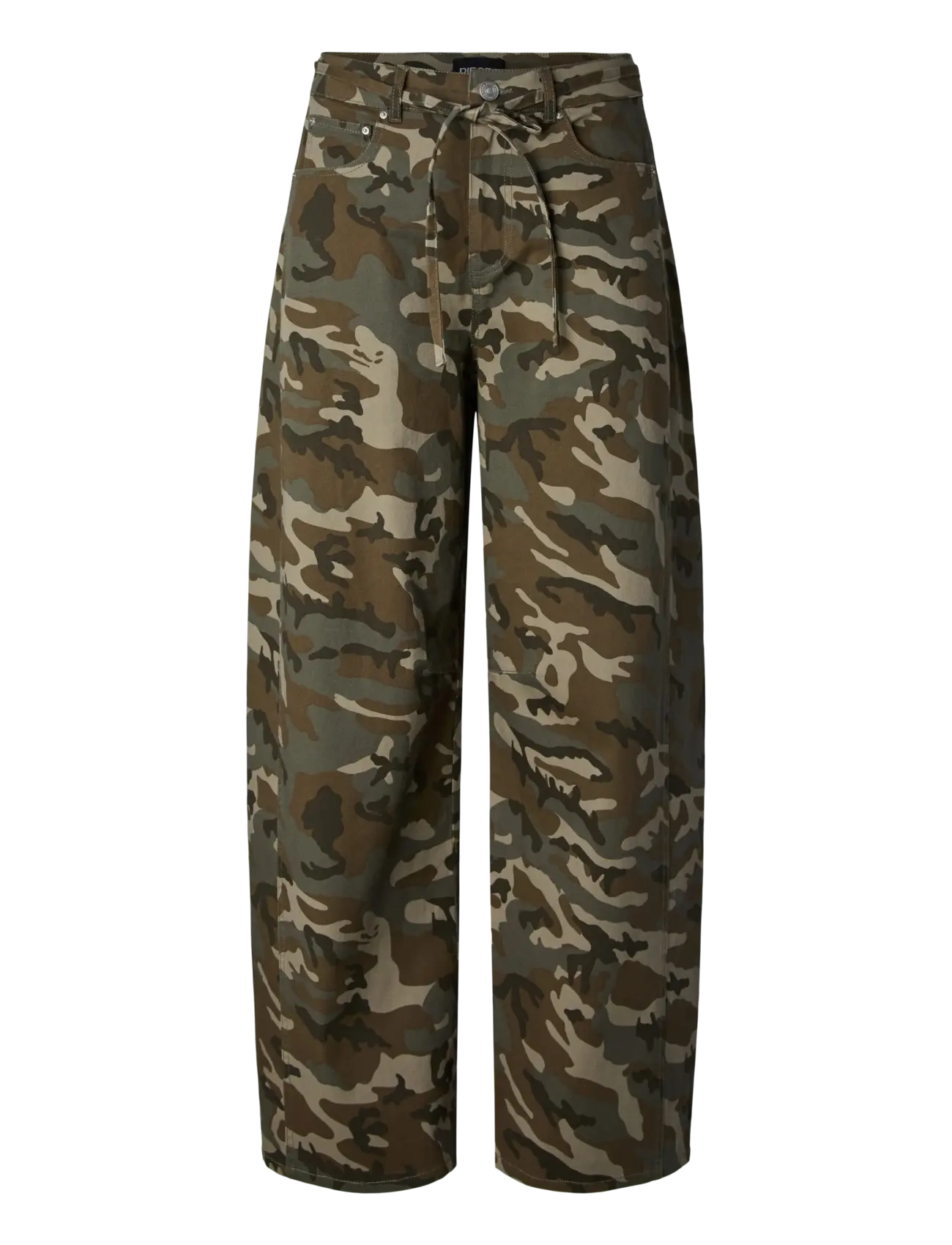 Pieces PCMIMMI MW TIE BARREL JEANS DNM D2D - Kläder - MERMAID / khaki/green