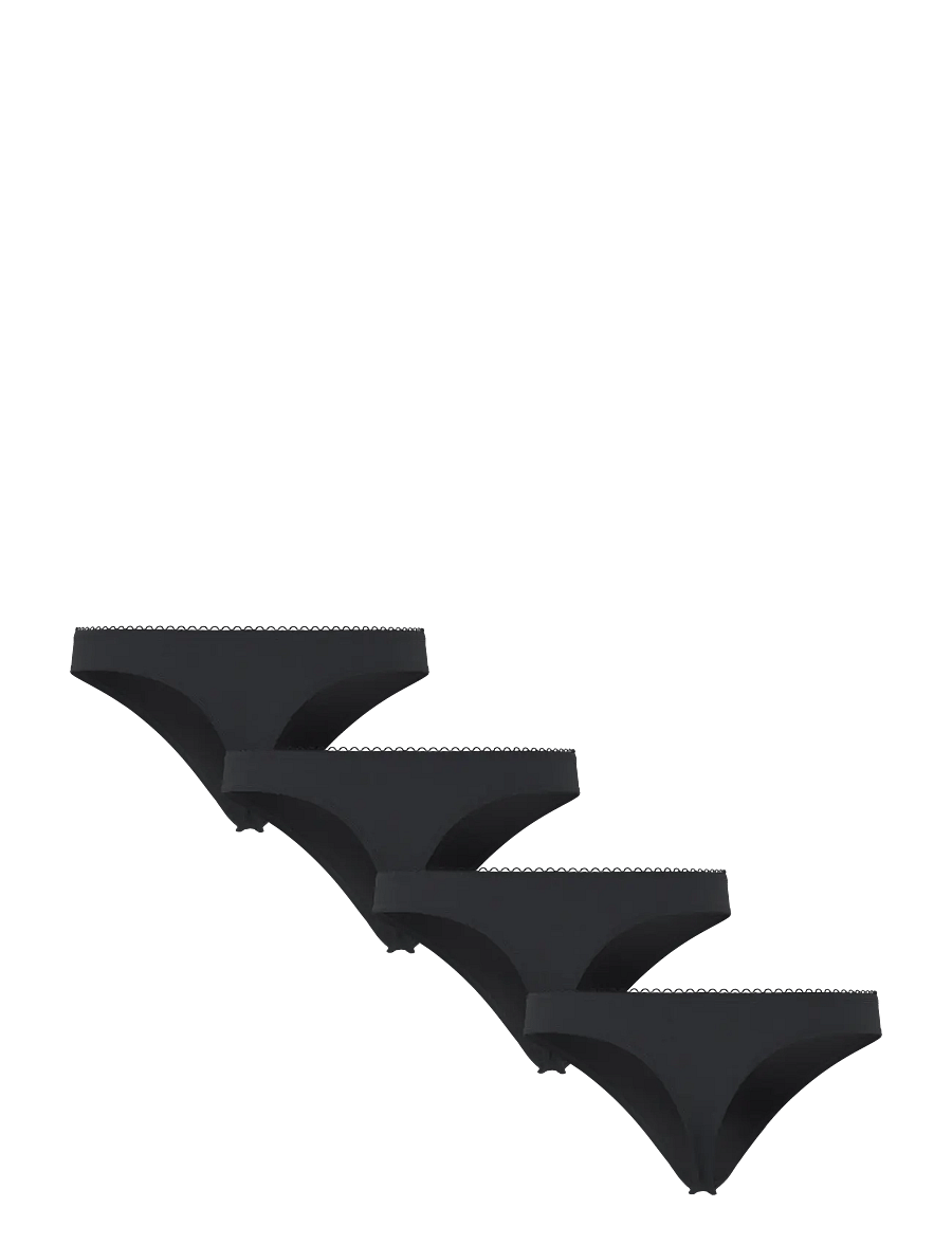 Pieces - PCLENA THONG 4 PACK BC - black - 1