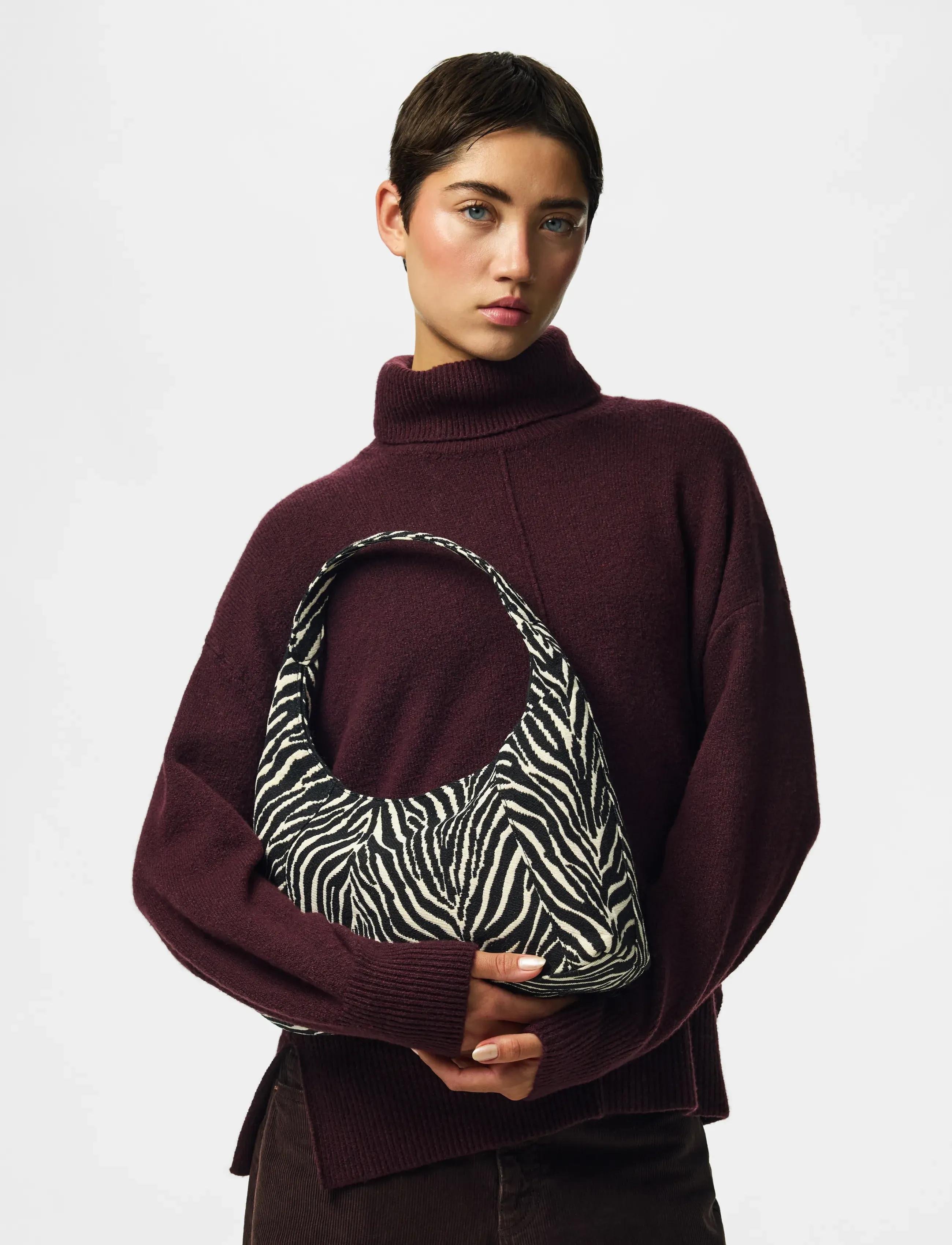 Pieces - PCJOYE ZEBRA HOBO BAG - håndtasker - birch - 0