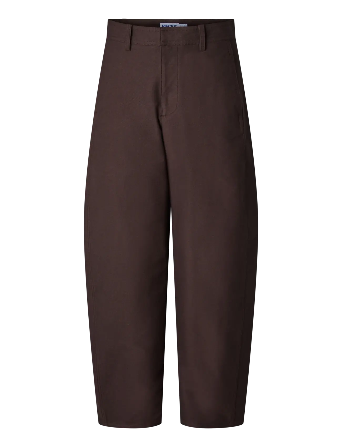 Pieces PCRIKKE HW BARREL PANTS JRS - Pieces - HOT FUDGE / brown